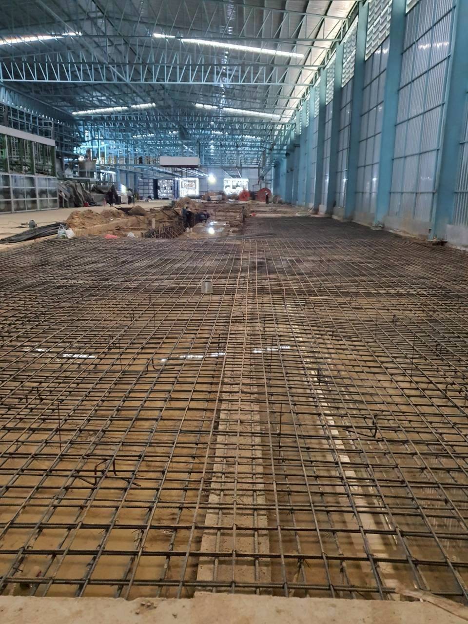 โครงสร้างแท่นiรับเครื่องจักร ภายในโรงงาน คอนกรีเสริมเหล็ก เสาเข็มเจาะ จังหวัดชลบุรี